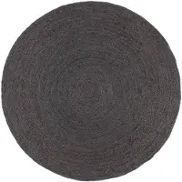vidaXL Tapis fait à la main Jute Rond 240 cm Gris foncé