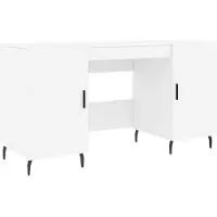 vidaXL Bureau blanc 140x50x75 cm bois composite