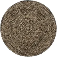vidaXL Tapis fait à la main Jute Noir et marron 180 cm
