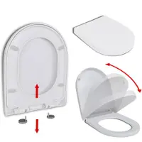 vidaXL Siège de toilette avec mécanisme d'abaissement automatique et Quick-Release Blanc Angulaire