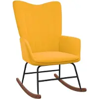 vidaXL Chaise à bascule Jaune moutarde Velours