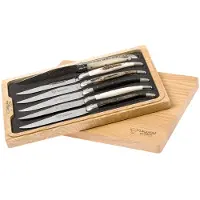 Laguiole En Aubrac set couteaux à steak 6 pièces, cornes variées 62C99CKI