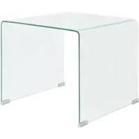 vidaXL Table basse en verre trempé 49,5 x 50 x 45 cm Transparent