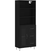 vidaXL Highboard noir 69,5x34x180 cm Bois composite