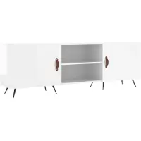 vidaXL Armoire TV blanc brillant 150x30x50 cm Bois composite