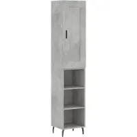 vidaXL Highboard gris béton 34,5x34x180 cm Bois composite