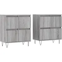 vidaXL Sideboards 2 pcs. Gris Sonoma Matériau dérivé du bois