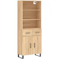 vidaXL Highboard chêne Sonoma 69,5x34x180 cm Matériau dérivé du bois
