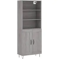 vidaXL Highboard Gris Sonoma 69,5x34x180 cm Matériau dérivé du bois