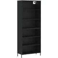 vidaXL Highboard noir 69,5x32,5x180 cm Bois composite