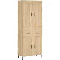vidaXL Highboard chêne Sonoma 69,5x34x180 cm Matériau dérivé du bois