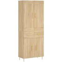 vidaXL Highboard chêne Sonoma 69,5x34x180 cm Matériau dérivé du bois