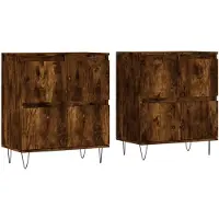 vidaXL Sideboards 2 pcs. Chêne fumé Bois composite