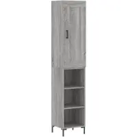 vidaXL Highboard Gris Sonoma 34,5x34x180 cm Matériau dérivé du bois