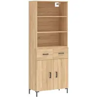 vidaXL Highboard chêne Sonoma 69,5x34x180 cm Matériau dérivé du bois
