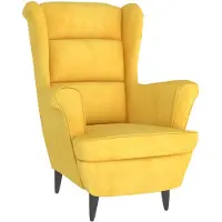 vidaXL Fauteuil jaune moutarde velours