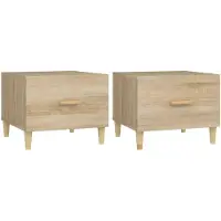 vidaXL Tables basses 2 pièces chêne Sonoma 50x50x40 cm bois composite