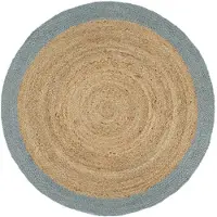 vidaXL Tapis fait à la main Jute avec bord vert olive 210 cm