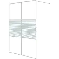 vidaXL Paroi de douche pour passage piétonnier blanc 140x195 cm ESG-verre clair