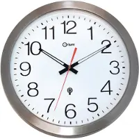 Orium Environnement de bureau - Horloge étanche inox - Horloge digitale étanche radio contrôlée à piles de 35 cm de diamètre