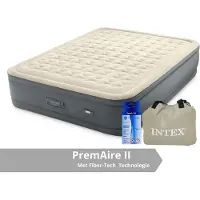 OEM Intex PremAire II - Matelas gonflable - Double - Avec kit de réparation et pompe intégrée - 203x152x46 cm - PVC - Gris