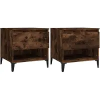 vidaXL Tables d'appoint 2 pcs Chêne fumé 50x46x50 cm Bois ingénierie