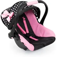 Bayer Deluxe Car Seat for Dolls - Noir et Rose (67960AA)