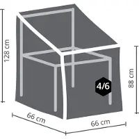 Perel Housse extérieure pour chaises empilées, pour 4-6 chaises empilées, gris, 66 cm x 66 cm x 128 cm