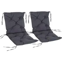 Outsunny 2 coussins pour chaises - dossier bas - Gris - 98 l x 50 l x 8 p cm