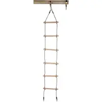 Swing King échelle de corde 190 cm 5 marches 30 cm bois marron clair