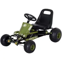 Aosom Go Kart - Voiture à pédales pour enfants avec frein à main - Vert
