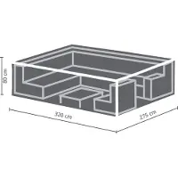 Perel Housse extérieure pour set de jardin, grise, rectangulaire, 320 cm x 275 cm x 80 cm
