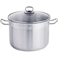Huismerk Marmite avec couvercle en verre - 10 litres - inox
