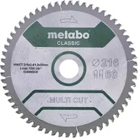Metabo Lame de Scie Multi Cut 254 x 30 x 1,8 mm 60D