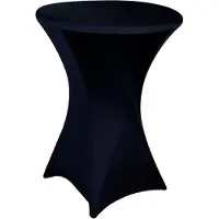 Perel Housse de Table Cocktail - Noir