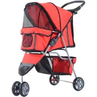 Aosom PawHut poussette pour chien landau buggy 4 couleurs 3/4 roues