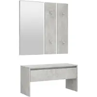 vidaXL Ensemble de meubles de couloir Gris béton Bois d'ingénierie