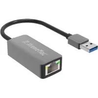Xtrememac USB-A to Ethernet Adapter (RJ45 (1x)), Adaptateur réseau, Gris, Argent