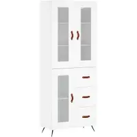 vidaXL Highboard blanc 69,5x34x180 cm Bois composite