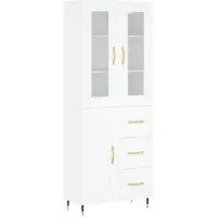 vidaXL Highboard blanc 69,5x34x180 cm Bois composite