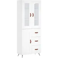 vidaXL Highboard blanc 69,5x34x180 cm Bois composite
