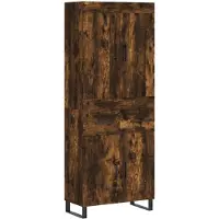 vidaXL Highboard chêne fumé 69,5x34x180 cm bois composite
