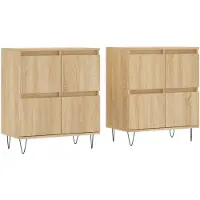 vidaXL Sideboards 2 pcs. chêne Sonoma bois composite