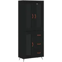 vidaXL Highboard noir 69,5x34x180 cm Bois composite