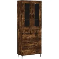 vidaXL Highboard chêne fumé 69,5x34x180 cm bois composite