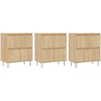 vidaXL Sideboards 3 pcs. chêne Sonoma bois composite