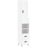 vidaXL Highboard blanc brillant 34,5x34x180 cm Bois composite