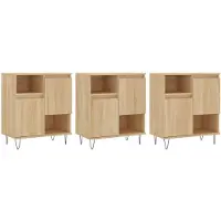 vidaXL Sideboards 3 pcs. chêne Sonoma bois composite