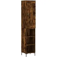 vidaXL Highboard chêne fumé 34,5x34x180 cm bois composite