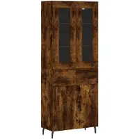 vidaXL Highboard chêne fumé 69,5x34x180 cm bois composite